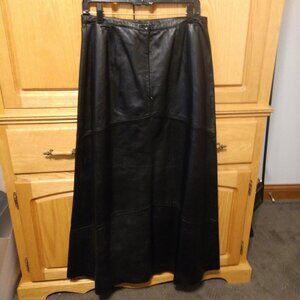 Yvonne Marie genuine lamb leather Maxi skirt sz 12